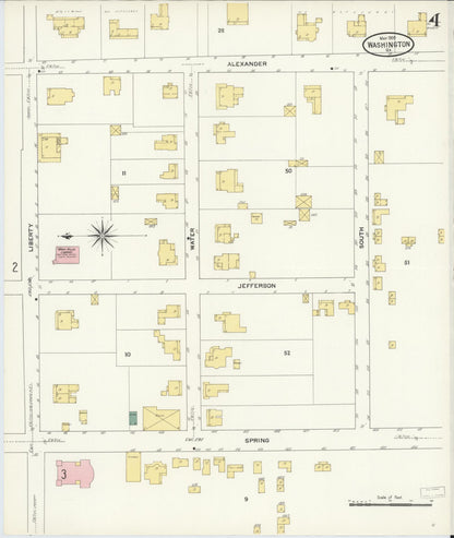 Sanborn Fire Insurance Map from Washington, Wilkes County, Georgia (1909), Sheet #0004 - Complete Map Set gallery image, historic Sanborn map, vintage wall art, Georgia Georgia