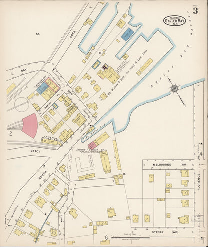 Sanborn Fire Insurance Map from Oyster Bay, Nassau County, New York (1922), Sheet #0003 - Historic Sanborn Fire Insurance Map Print, vintage old map wall art, antique decor, genealogy gift, New York New York map
