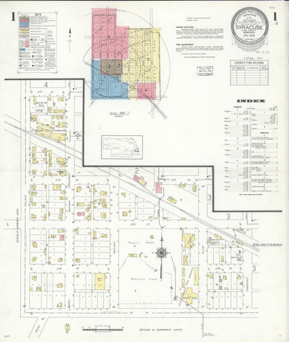 Sanborn Fire Insurance Map from Syracuse, Otoe County, Nebraska (1939), Sheet #0001 - Complete Map Set gallery image, historic Sanborn map, vintage wall art, Nebraska Nebraska