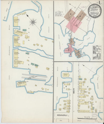 Sanborn Fire Insurance Map from Crisfield, Somerset County, Maryland (1891), Sheet #0001 - Complete Map Set gallery image, historic Sanborn map, vintage wall art, Maryland Maryland