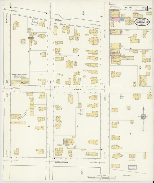 Sanborn Fire Insurance Map from Northville, Fulton County, New York (1912), Sheet #0004 - Historic Sanborn Fire Insurance Map Print, vintage old map wall art, antique decor, genealogy gift, New York New York map