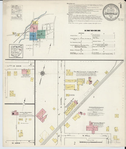 Sanborn Fire Insurance Map from Louisville, Stark County, Ohio (1915), Sheet #0001 - Historic Sanborn Fire Insurance Map Print, vintage old map wall art, antique decor, genealogy gift, Ohio Ohio map