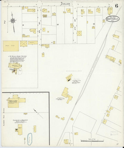 Sanborn Fire Insurance Map from Scottsville, Allen County, Kentucky (1913), Sheet #0006 - Complete Map Set gallery image, historic Sanborn map, vintage wall art, Kentucky Kentucky