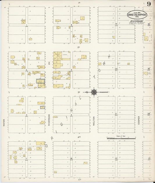 Sanborn Fire Insurance Map from Grand Encampment, Carbon County, Wyoming (1912), Sheet #0009 - Historic Sanborn Fire Insurance Map Print, vintage old map wall art, antique decor, genealogy gift, Wyoming Wyoming map
