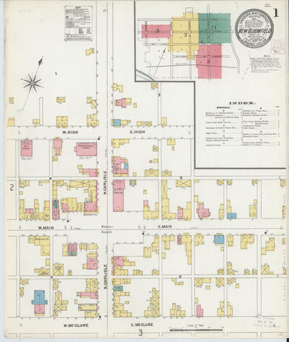 Sanborn Fire Insurance Map from New Bloomfield, Perry County, Pennsylvania (1904), Sheet #0001 - Complete Map Set gallery image, historic Sanborn map, vintage wall art, Pennsylvania Pennsylvania