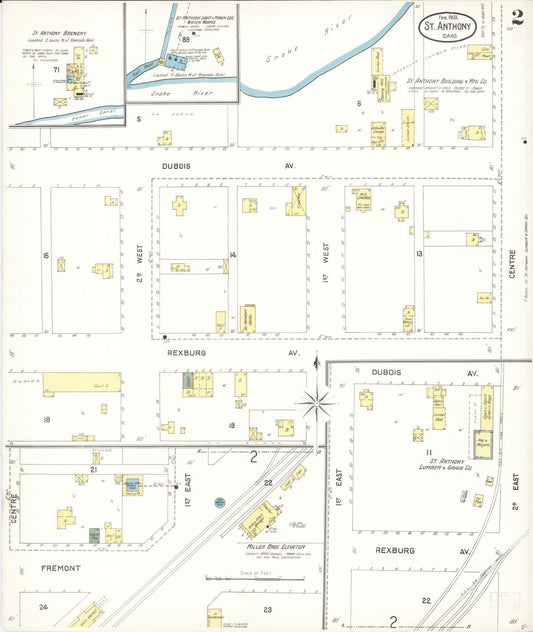 Sanborn Fire Insurance Map from Saint Anthony, Fremont County, Idaho (1903), Sheet #0002 - Historic Sanborn Fire Insurance Map Print, vintage old map wall art, antique decor, genealogy gift, Idaho Idaho map