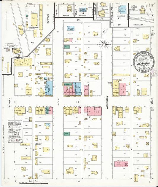 Sanborn Fire Insurance Map from Scandia, Republic County, Kansas. (1905) – Historic Sanborn Fire Insurance Map Print
