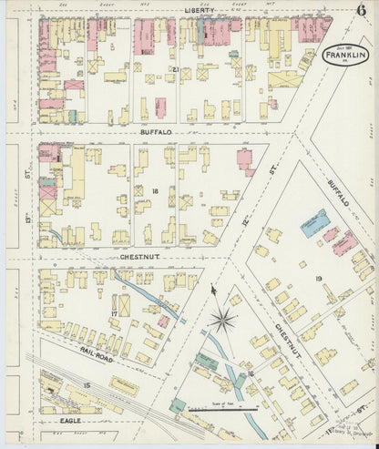 Sanborn Fire Insurance Map from Franklin, Venango County, Pennsylvania (1891), Sheet #0006 - Complete Map Set gallery image, historic Sanborn map, vintage wall art, Pennsylvania Pennsylvania