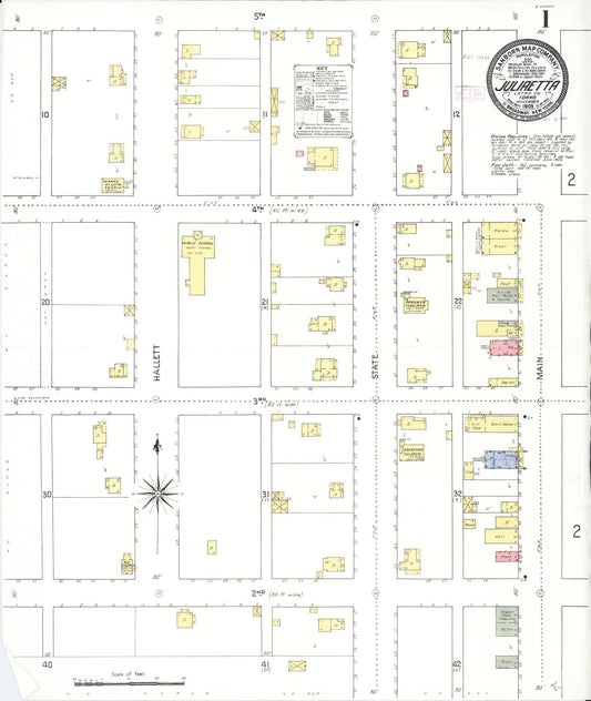 Sanborn Fire Insurance Map from Juliaetta, Latah County, Idaho (1909), Sheet #0001 - Complete Map Set gallery image, historic Sanborn map, vintage wall art, Idaho Idaho