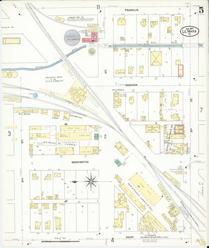 Sanborn Fire Insurance Map from Le Mars, Plymouth County, Iowa (1907), Sheet #0005 - Historic Sanborn Fire Insurance Map Print