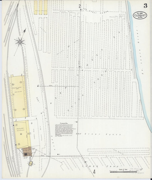 Sanborn Fire Insurance Map from Cloquet, Carlton County, Minnesota (1905), Sheet #0003 - Historic Sanborn Fire Insurance Map Print, vintage old map wall art, antique decor, genealogy gift, Minnesota Minnesota map