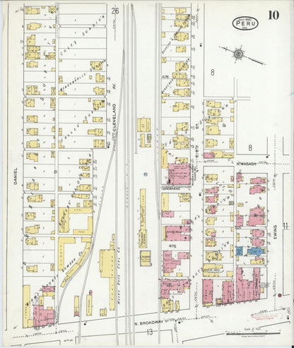 Sanborn Fire Insurance Map from Peru, Miami County, Indiana (1920), Sheet #0010 - Complete Map Set gallery image, historic Sanborn map, vintage wall art, Indiana Indiana