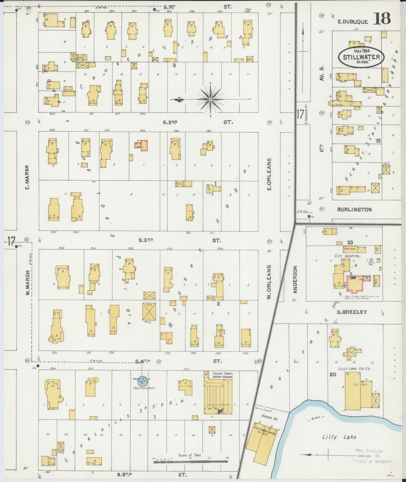 Sanborn Fire Insurance Map from Stillwater, Washington County, Minnesota (1904), Sheet #0018 - Historic Sanborn Fire Insurance Map Print, vintage old map wall art, antique decor, genealogy gift, Minnesota Minnesota map