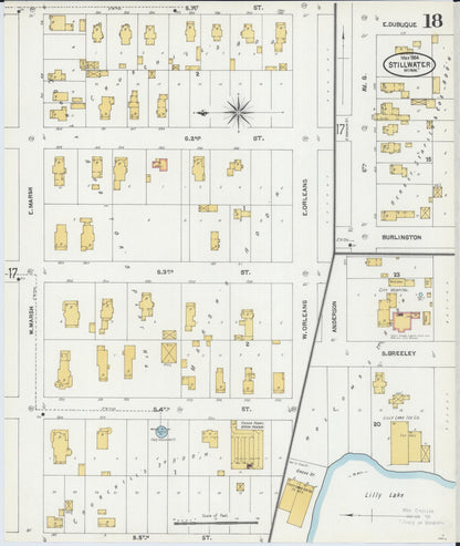 Sanborn Fire Insurance Map from Stillwater, Washington County, Minnesota (1904), Sheet #0018 - Historic Sanborn Fire Insurance Map Print, vintage old map wall art, antique decor, genealogy gift, Minnesota Minnesota map