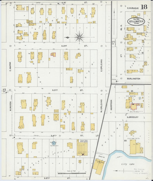 Sanborn Fire Insurance Map from Stillwater, Washington County, Minnesota (1904), Sheet #0018 - Historic Sanborn Fire Insurance Map Print, vintage old map wall art, antique decor, genealogy gift, Minnesota Minnesota map