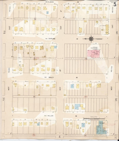 Sanborn Fire Insurance Map from Burley, Cassia County, Idaho (1949), Sheet #0005 - Complete Map Set gallery image, historic Sanborn map, vintage wall art, Idaho Idaho