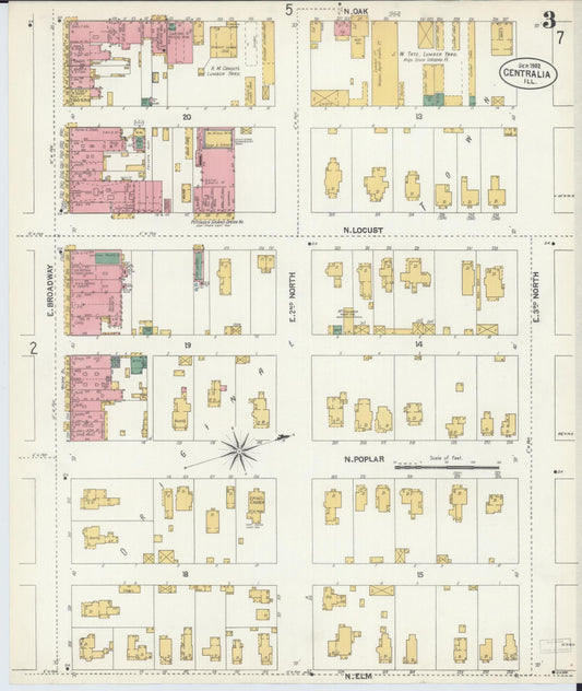Sanborn Fire Insurance Map from Centralia, Marion, Clinton, Jefferson, and Washington Counties, Illinois (1902), Sheet #0003 - Historic Sanborn Fire Insurance Map Print, vintage old map wall art, antique decor, genealogy gift, Illinois Illinois map
