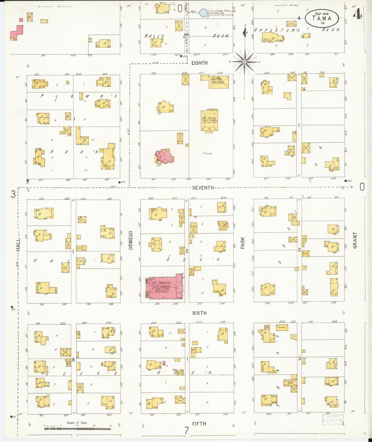 Sanborn Fire Insurance Map from Tama, Tama County, Iowa (1906), Sheet #0004 - Historic Sanborn Fire Insurance Map Print