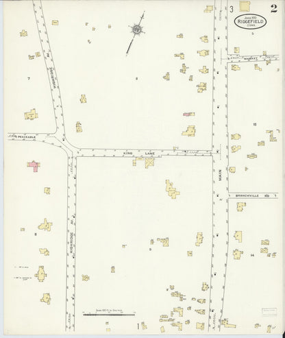 Sanborn Fire Insurance Map from Ridgefield, Fairfield County, Connecticut (1910), Sheet #0002 - Complete Map Set gallery image, historic Sanborn map, vintage wall art, Connecticut Connecticut