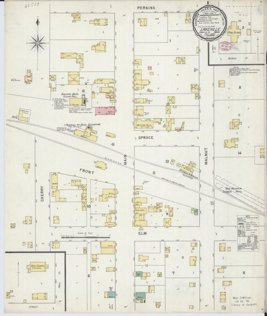 Sanborn Fire Insurance Map from Lakeville, Dakota County, Minnesota (1895), Sheet #0001 - Historic Sanborn Fire Insurance Map Print, vintage old map wall art, antique decor, genealogy gift, Minnesota Minnesota map