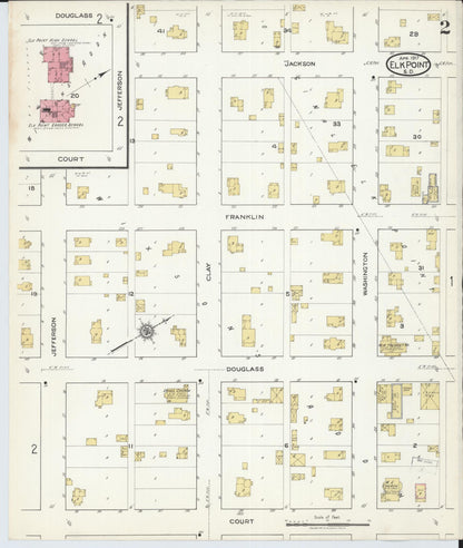 Sanborn Fire Insurance Map from Elk Point, Union County, South Dakota (1917), Sheet #0002 - Complete Map Set gallery image, historic Sanborn map, vintage wall art, South Dakota South Dakota