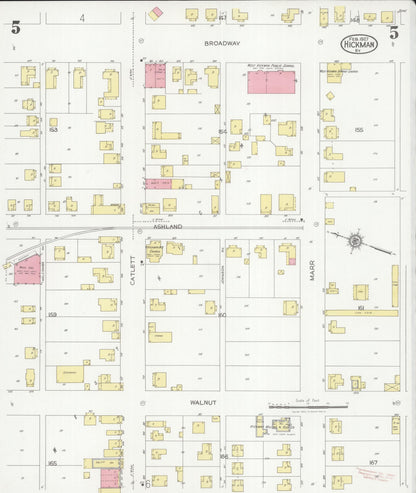 Sanborn Fire Insurance Map from Hickman, Fulton County, Kentucky (1927), Sheet #0005 - Complete Map Set gallery image, historic Sanborn map, vintage wall art, Kentucky Kentucky