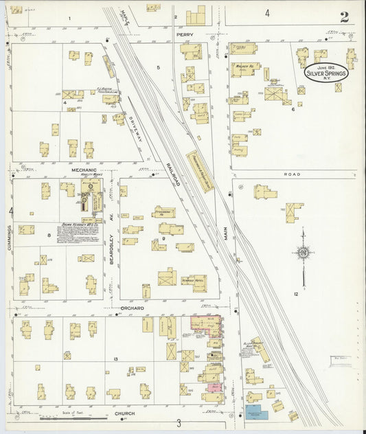 Sanborn Fire Insurance Map from Silver Springs, Wyoming County, New York (1912), Sheet #0002 - Historic Sanborn Fire Insurance Map Print, vintage old map wall art, antique decor, genealogy gift, Silver Springs Wyoming map