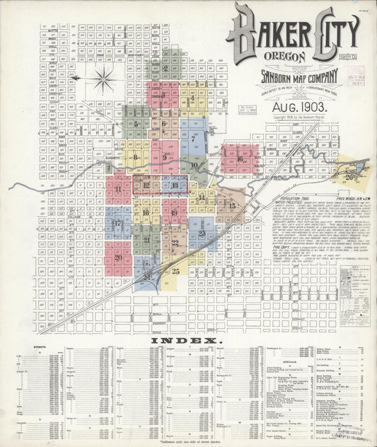 Sanborn Fire Insurance Map from Baker, Baker County, Oregon. (1903) – Historic Sanborn Fire Insurance Map Print