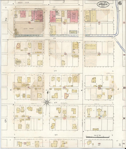 Sanborn Fire Insurance Map from Sprague, Lincoln County, Washington (1943), Sheet #0006 - Complete Map Set gallery image, historic Sanborn map, vintage wall art, Washington Washington