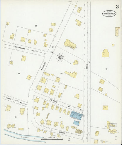 Sanborn Fire Insurance Map from Mamaroneck, Westchester County, New York (1902), Sheet #0003 - Complete Map Set gallery image, historic Sanborn map, vintage wall art, New York New York