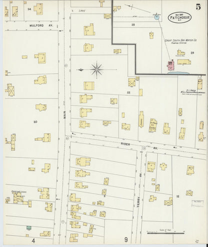 Sanborn Fire Insurance Map from Patchogue, Suffolk County, New York (1897), Sheet #0005 - Complete Map Set gallery image, historic Sanborn map, vintage wall art, New York New York
