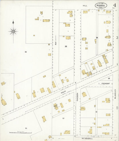Sanborn Fire Insurance Map from Monroe, Snohomish County, Washington (1905), Sheet #0004 - Complete Map Set gallery image, historic Sanborn map, vintage wall art, Washington Washington