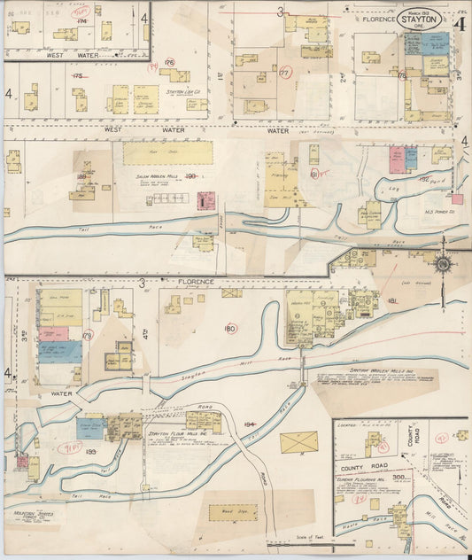 Sanborn Fire Insurance Map from Stayton, Marion County, Oregon (1931), Sheet #0004 - Historic Sanborn Fire Insurance Map Print, vintage old map wall art, antique decor, genealogy gift, Oregon Oregon map