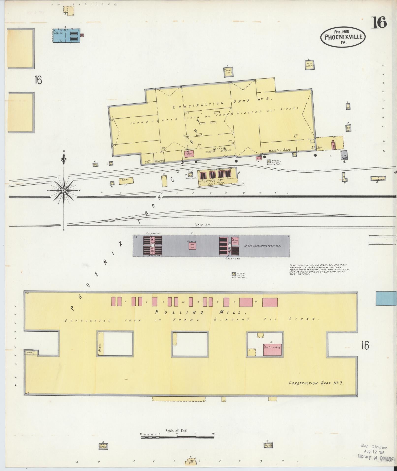 Sanborn Fire Insurance Map from Phoenixville, Chester County, Pennsylvania (1906), Sheet #0016 - Complete Map Set gallery image, historic Sanborn map, vintage wall art, Pennsylvania Pennsylvania