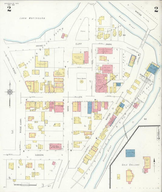 Sanborn Fire Insurance Map from Galesville, Trempealeau County, Wisconsin (1932), Sheet #0002 - Historic Sanborn Fire Insurance Map Print, vintage old map wall art, antique decor, genealogy gift, Wisconsin Wisconsin map