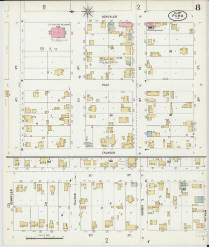 Sanborn Fire Insurance Map from Peru, La Salle County, Illinois (1897), Sheet #0008 - Complete Map Set gallery image, historic Sanborn map, vintage wall art, Illinois Illinois