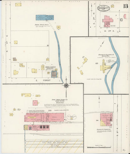Sanborn Fire Insurance Map from Brigham City, Box Elder County, Utah (1917), Sheet #0013 - Complete Map Set gallery image, historic Sanborn map, vintage wall art, Utah Utah