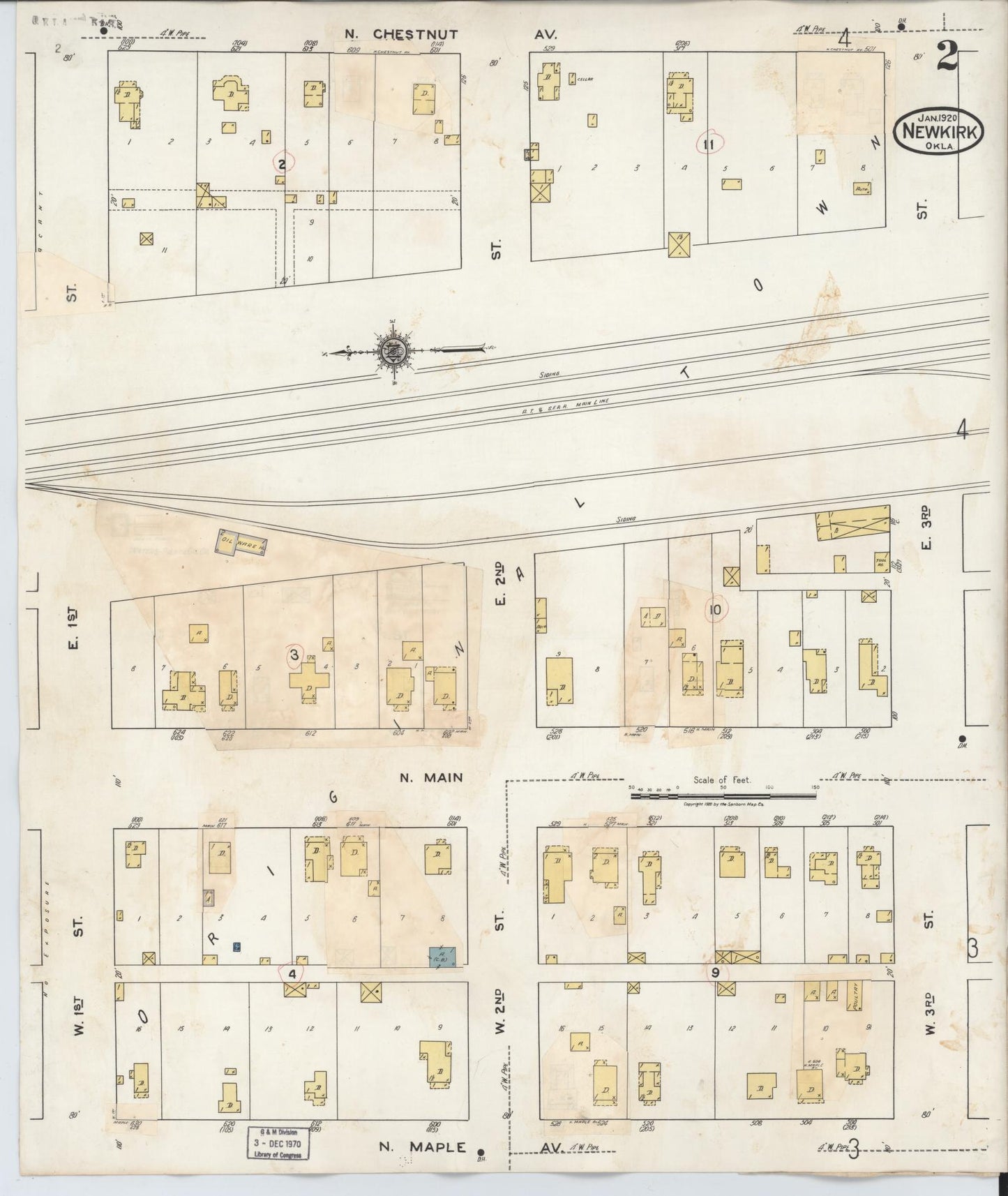 Sanborn Fire Insurance Map from Newkirk, Kay County, Oklahoma (1942), Sheet #0002 - Complete Map Set gallery image, historic Sanborn map, vintage wall art, Oklahoma Oklahoma