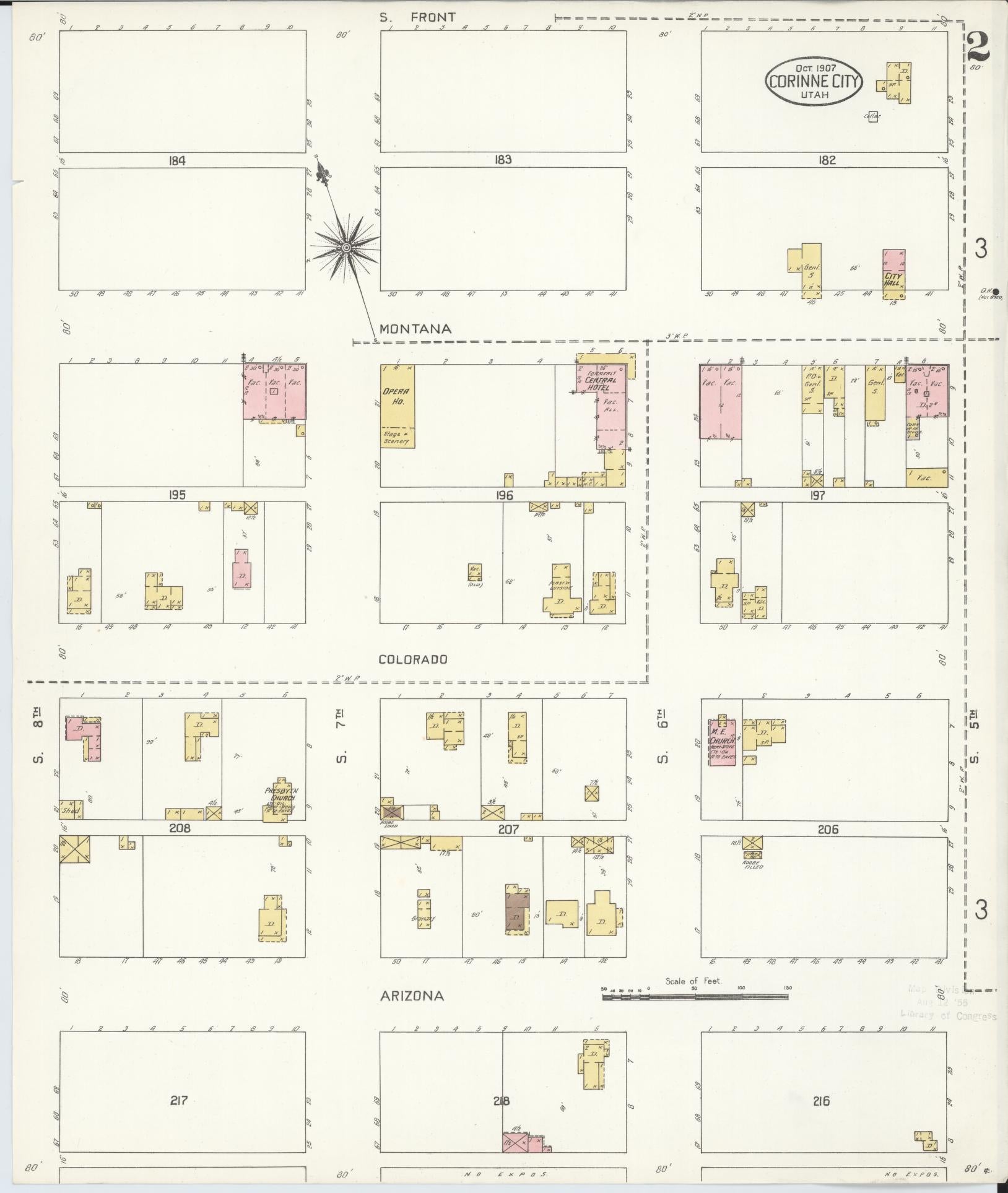 Sanborn Fire Insurance Map from Corinne, Box Elder County, Utah (1907), Sheet #0002 - Historic Sanborn Fire Insurance Map Print, vintage old map wall art, antique decor, genealogy gift, Utah Utah map