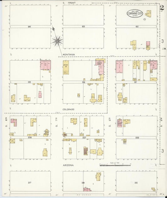 Sanborn Fire Insurance Map from Corinne, Box Elder County, Utah (1907), Sheet #0002 - Historic Sanborn Fire Insurance Map Print, vintage old map wall art, antique decor, genealogy gift, Utah Utah map
