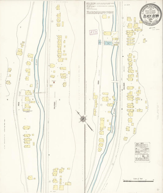 Sanborn Fire Insurance Map from Black Bear, Shoshone County, Idaho (1915), Sheet #0001 - Historic Sanborn Fire Insurance Map Print, vintage old map wall art, antique decor, genealogy gift, Idaho Idaho map