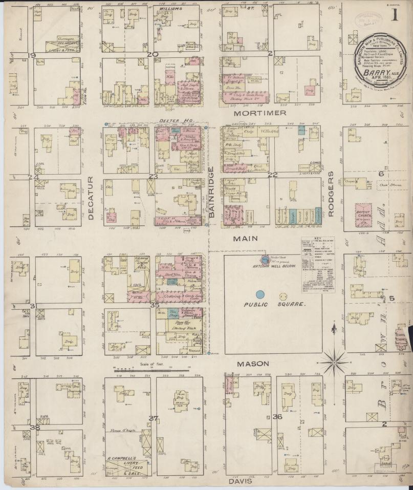Sanborn Fire Insurance Map from Barry, Pike County, Illinois. (1885) – Map View
