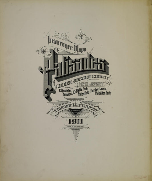 Sanborn Fire Insurance Map from Palisades, Bergen County, New Jersey. (1911) – Historic Sanborn Fire Insurance Map Print