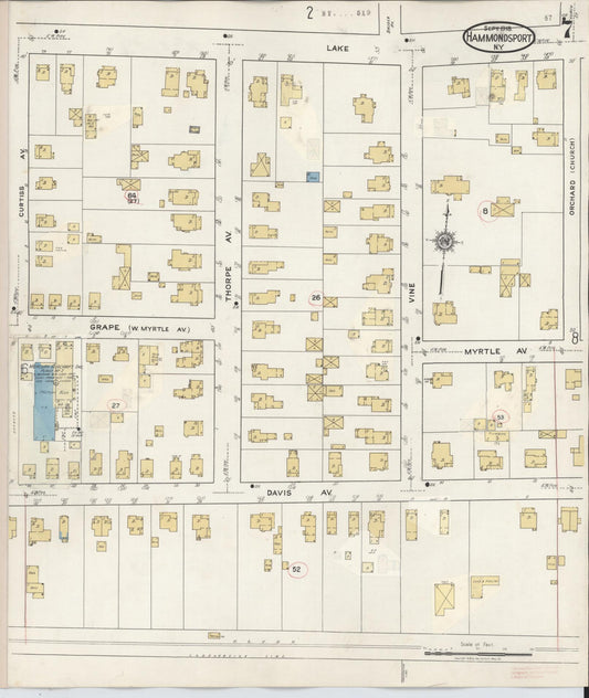 Sanborn Fire Insurance Map from Hammondsport, Steuben County, New York (1942), Sheet #0007 - Historic Sanborn Fire Insurance Map Print, vintage old map wall art, antique decor, genealogy gift, New York New York map