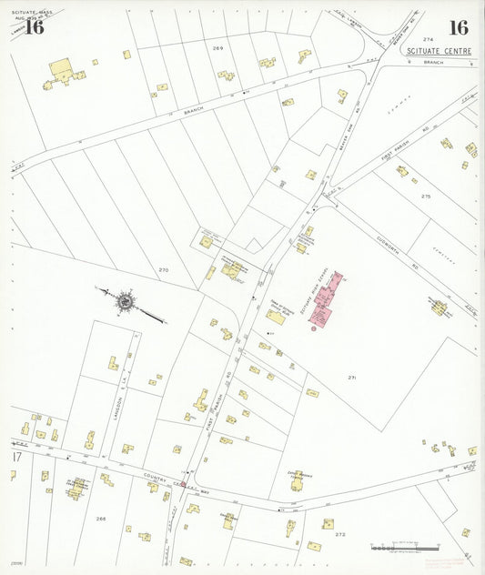 Sanborn Fire Insurance Map from Scituate, Plymouth County, Massachusetts (1939), Sheet #0016 - Historic Sanborn Fire Insurance Map Print, vintage old map wall art, antique decor, genealogy gift, Massachusetts Massachusetts map