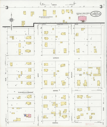 Sanborn Fire Insurance Map from Lakeville, Dakota County, Minnesota (1930), Sheet #0003 - Complete Map Set gallery image, historic Sanborn map, vintage wall art, Minnesota Minnesota
