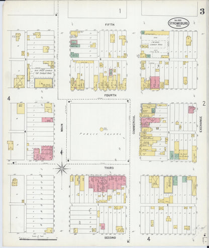 Sanborn Fire Insurance Map from Stromsburg, Polk County, Nebraska (1899), Sheet #0003 - Complete Map Set gallery image, historic Sanborn map, vintage wall art, Nebraska Nebraska