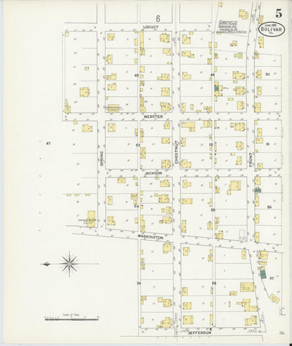 Sanborn Fire Insurance Map from Bolivar, Westmoreland County, Pennsylvania (1909), Sheet #0005 - Historic Sanborn Fire Insurance Map Print, vintage old map wall art, antique decor, genealogy gift, Pennsylvania Pennsylvania map