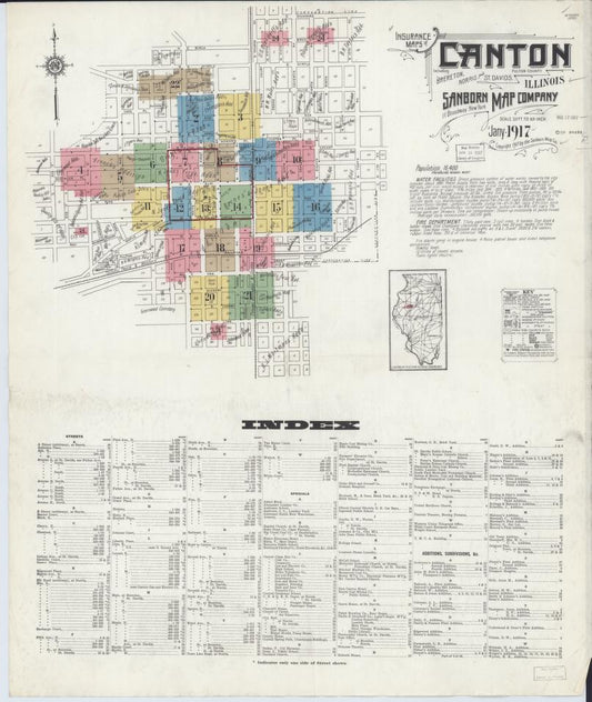 Sanborn Fire Insurance Map from Canton, Fulton County, Illinois. (1917) – Map View