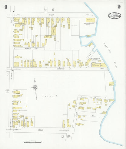 Sanborn Fire Insurance Map from Cambridge, Dorchester County, Maryland (1930), Sheet #0009 - Complete Map Set gallery image, historic Sanborn map, vintage wall art, Maryland Maryland